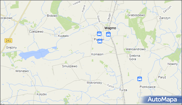 mapa Komasin, Komasin na mapie Targeo