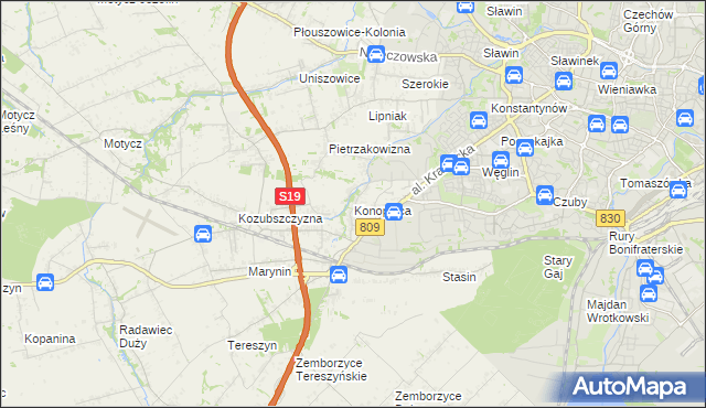 mapa Konopnica powiat lubelski, Konopnica powiat lubelski na mapie Targeo