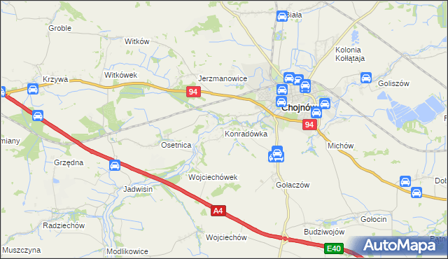 mapa Konradówka, Konradówka na mapie Targeo