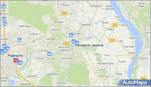 mapa Konstancin-Jeziorna, Konstancin-Jeziorna na mapie Targeo