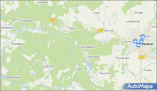 mapa Koprzywienko, Koprzywienko na mapie Targeo