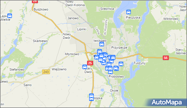 mapa Koronowo powiat bydgoski, Koronowo powiat bydgoski na mapie Targeo