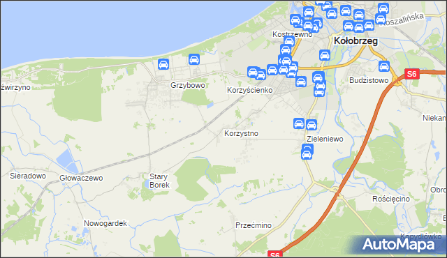 mapa Korzystno, Korzystno na mapie Targeo