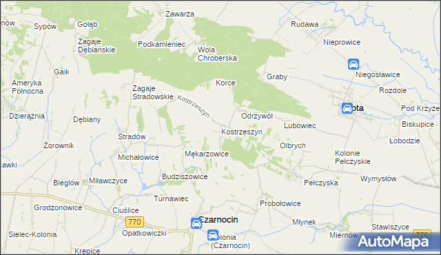 mapa Kostrzeszyn, Kostrzeszyn na mapie Targeo