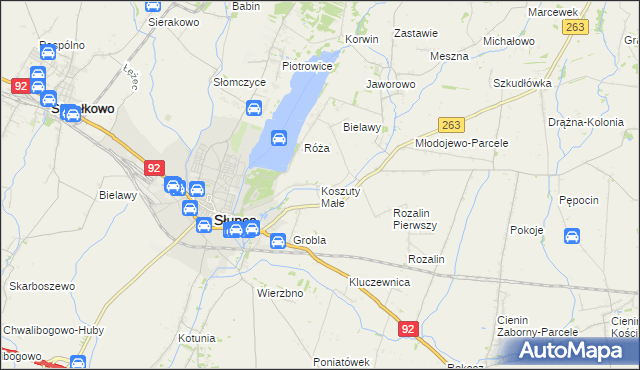 mapa Koszuty Małe, Koszuty Małe na mapie Targeo