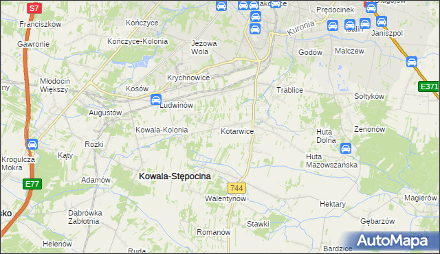 mapa Kotarwice, Kotarwice na mapie Targeo