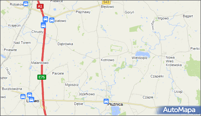 mapa Kotnowo, Kotnowo na mapie Targeo