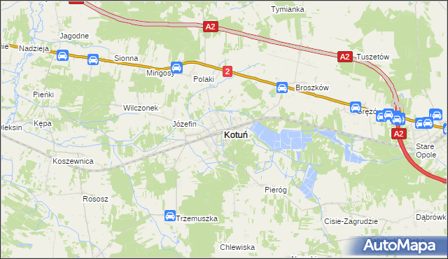 mapa Kotuń powiat siedlecki, Kotuń powiat siedlecki na mapie Targeo