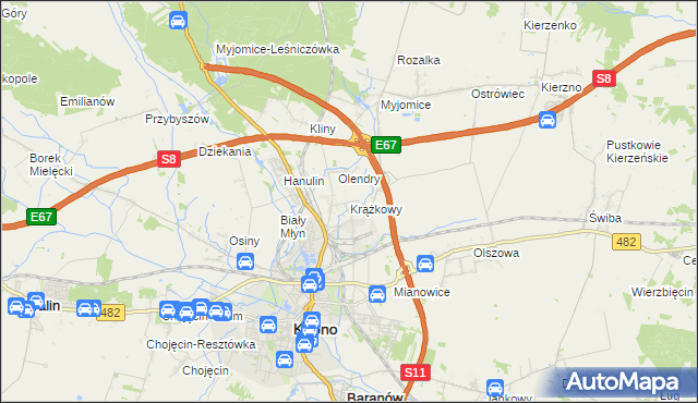 mapa Krążkowy, Krążkowy na mapie Targeo
