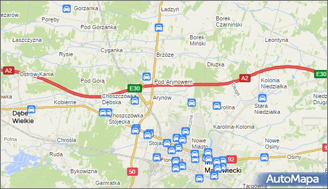 mapa Królewiec gmina Mińsk Mazowiecki, Królewiec gmina Mińsk Mazowiecki na mapie Targeo