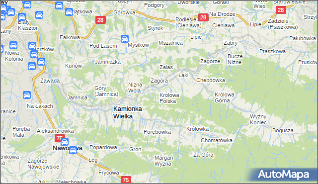 mapa Królowa Polska, Królowa Polska na mapie Targeo