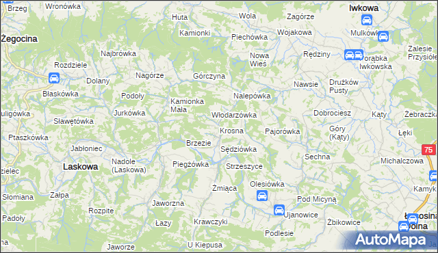 mapa Krosna, Krosna na mapie Targeo