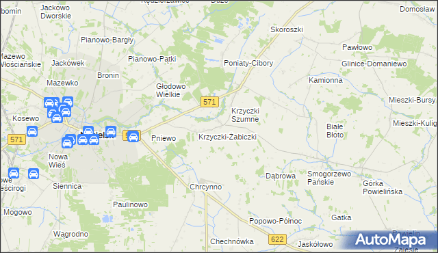 mapa Krzyczki-Pieniążki, Krzyczki-Pieniążki na mapie Targeo