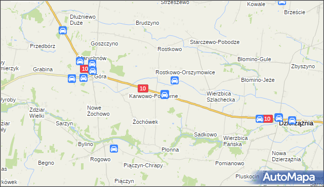 mapa Krzywanice gmina Staroźreby, Krzywanice gmina Staroźreby na mapie Targeo