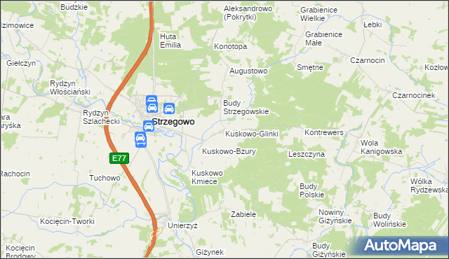 mapa Kuskowo-Glinki, Kuskowo-Glinki na mapie Targeo