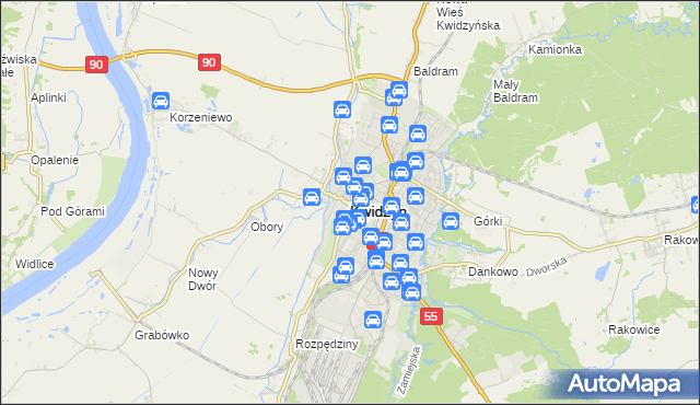 mapa Kwidzyn, Kwidzyn na mapie Targeo