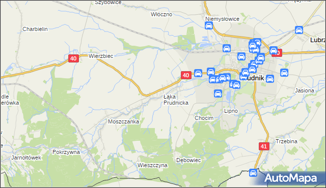 mapa Łąka Prudnicka, Łąka Prudnicka na mapie Targeo