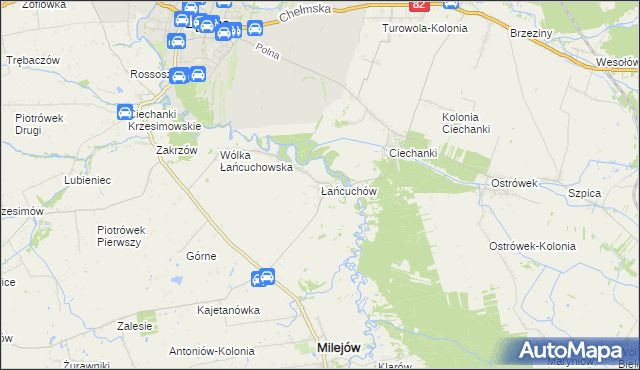 mapa Łańcuchów, Łańcuchów na mapie Targeo