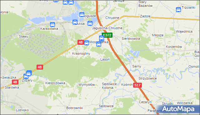 mapa Lasoń, Lasoń na mapie Targeo