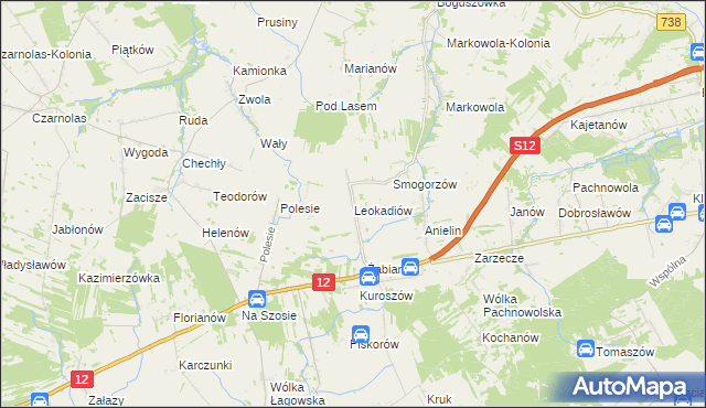 mapa Leokadiów, Leokadiów na mapie Targeo