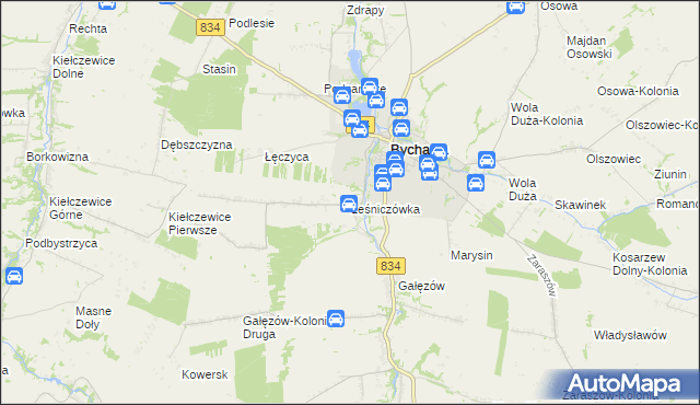 mapa Leśniczówka gmina Bychawa, Leśniczówka gmina Bychawa na mapie Targeo