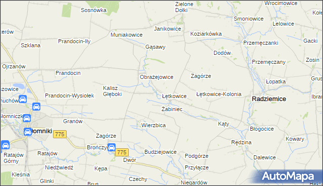 mapa Łętkowice, Łętkowice na mapie Targeo