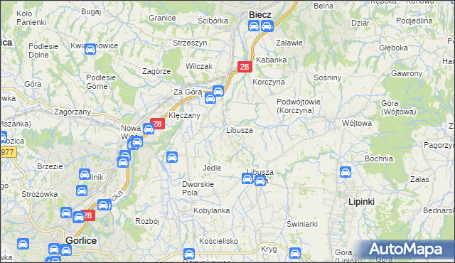 mapa Libusza, Libusza na mapie Targeo