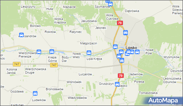 mapa Lipa-Miklas, Lipa-Miklas na mapie Targeo