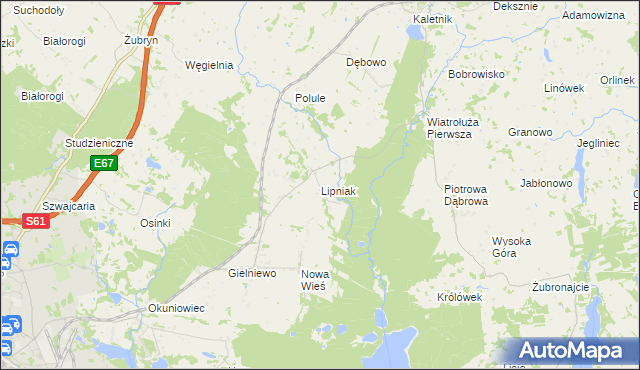 mapa Lipniak gmina Suwałki, Lipniak gmina Suwałki na mapie Targeo