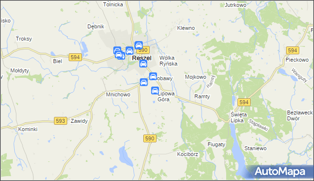 mapa Lipowa Góra gmina Reszel, Lipowa Góra gmina Reszel na mapie Targeo