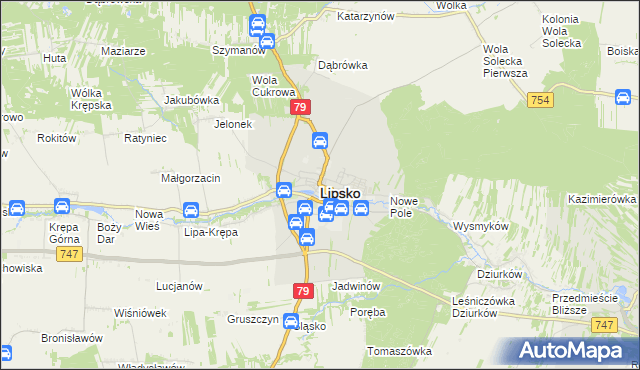 mapa Lipsko, Lipsko na mapie Targeo