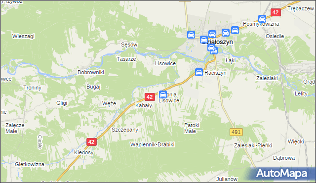 mapa Lisowice-Kolonia, Lisowice-Kolonia na mapie Targeo