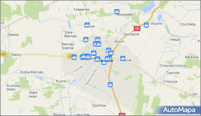 mapa Łosice, Łosice na mapie Targeo