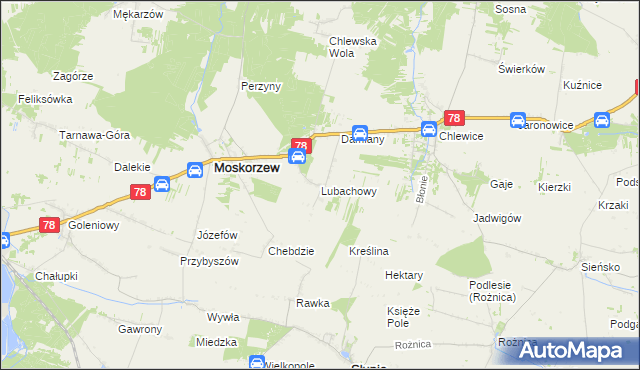 mapa Lubachowy, Lubachowy na mapie Targeo