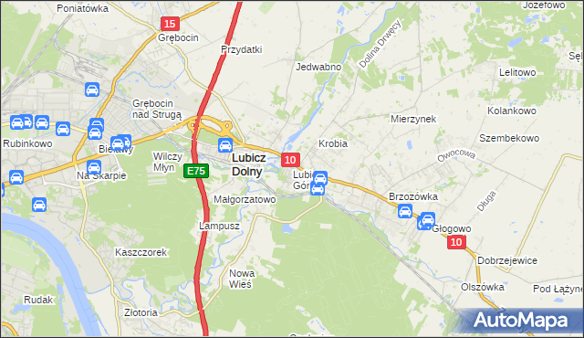 mapa Lubicz Górny, Lubicz Górny na mapie Targeo