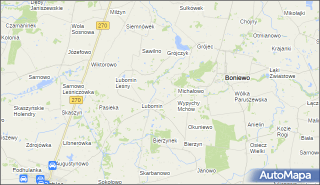 mapa Lubomin Rządowy, Lubomin Rządowy na mapie Targeo