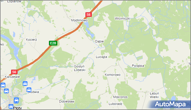 mapa Luciąża, Luciąża na mapie Targeo