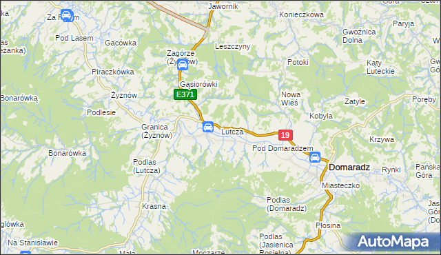 mapa Lutcza, Lutcza na mapie Targeo