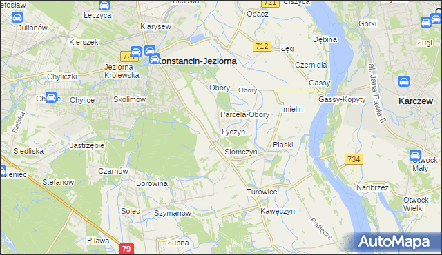 mapa Łyczyn gmina Konstancin-Jeziorna, Łyczyn gmina Konstancin-Jeziorna na mapie Targeo