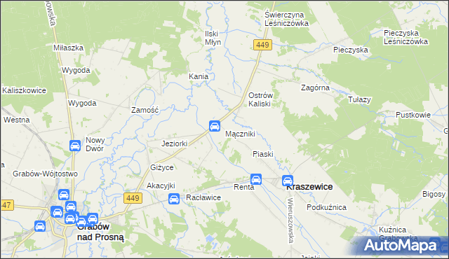 mapa Mączniki gmina Kraszewice, Mączniki gmina Kraszewice na mapie Targeo