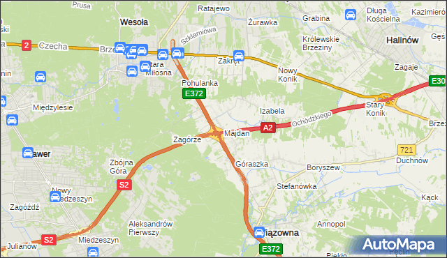 mapa Majdan gmina Wiązowna, Majdan gmina Wiązowna na mapie Targeo