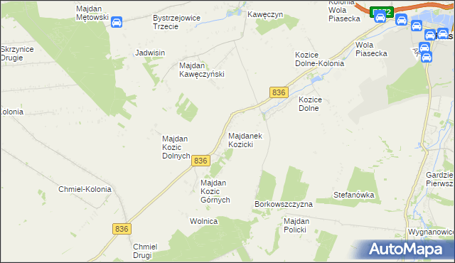 mapa Majdanek Kozicki, Majdanek Kozicki na mapie Targeo
