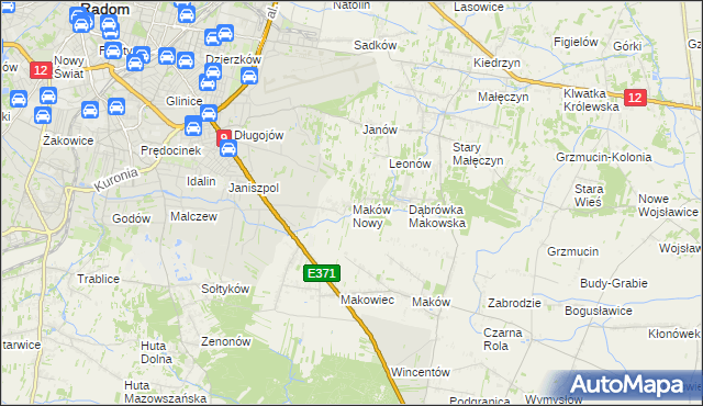 mapa Maków Nowy, Maków Nowy na mapie Targeo