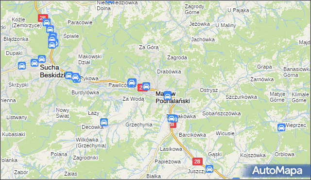 mapa Maków Podhalański, Maków Podhalański na mapie Targeo