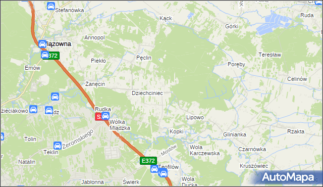 mapa Malcanów gmina Wiązowna, Malcanów gmina Wiązowna na mapie Targeo