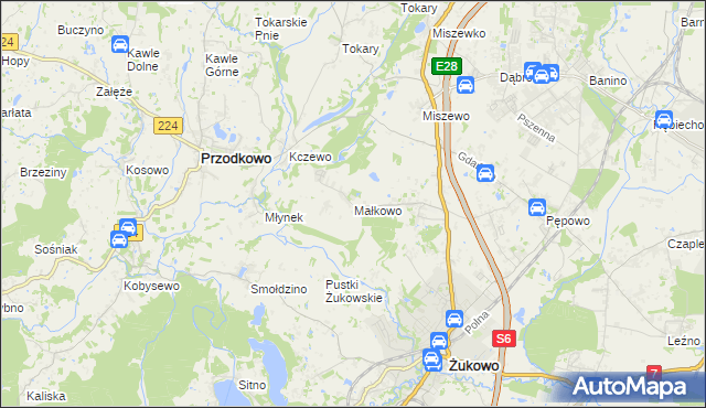 mapa Małkowo, Małkowo na mapie Targeo