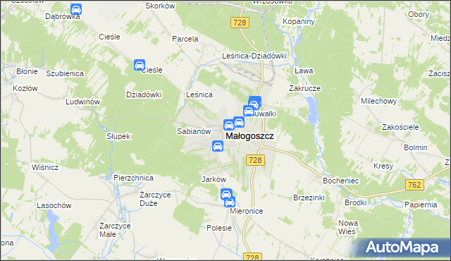 mapa Małogoszcz, Małogoszcz na mapie Targeo