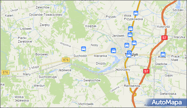 mapa Marianka gmina Tarczyn, Marianka gmina Tarczyn na mapie Targeo