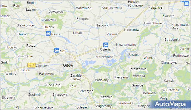 mapa Marszowice gmina Gdów, Marszowice gmina Gdów na mapie Targeo