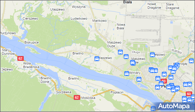 mapa Maszewo gmina Stara Biała, Maszewo gmina Stara Biała na mapie Targeo